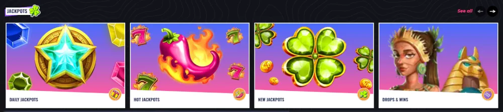 Κατηγορίες τζακπότ Lunubet που περιλαμβάνουν καθημερινά και δημοφιλή παιχνίδια τζακπότ